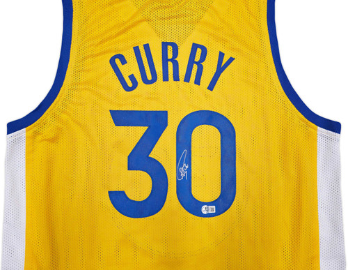 Golden State Warriors Stephen Curry Autographed Yellow Jersey Beckett BAS