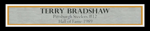 Pittsburgh Steelers Terry Bradshaw Autographed Framed Black Jersey Beckett BAS Witness