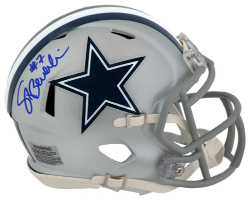 Steve Beuerlein Signed Dallas Cowboys Riddell Speed Mini Helmet