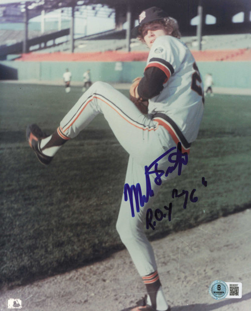 Mark The Bird Fidrych Autographed 8x10 Photo Detroit Tigers "ROY 76" Beckett BAS QR #BS30257