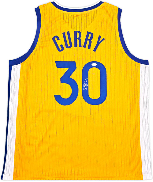 Golden State Warriors Stephen Curry Autographed Yellow Jersey JSA Stock #246197