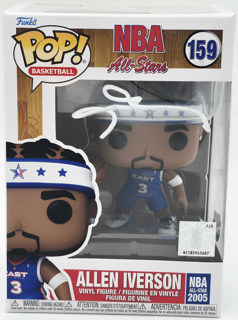 Allen Iverson Autographed Funko Pop Vinyl Figurine #159 Philadelphia 76ers Beckett BAS Witness Stock #252393