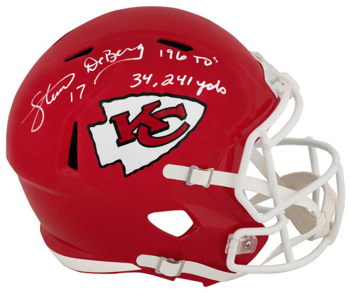 Steve DeBerg Autographed Kansas City Chiefs Full Size Speed Replica Helmet w/34,241 Yards & 196 TDs