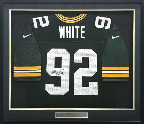 Reggie White Autographed Framed Green Nike Jersey – Green Bay Packers Beckett BAS #AE19732