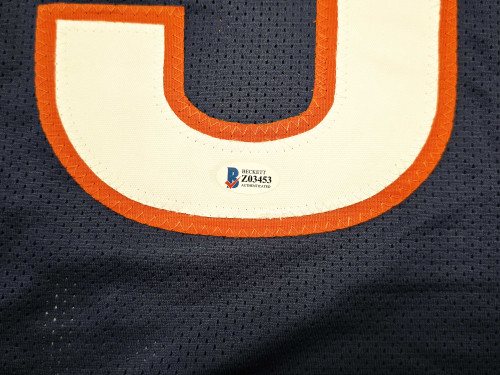 Jaylon Johnson Autographed Chicago Bears Blue Jersey – Beckett BAS COA