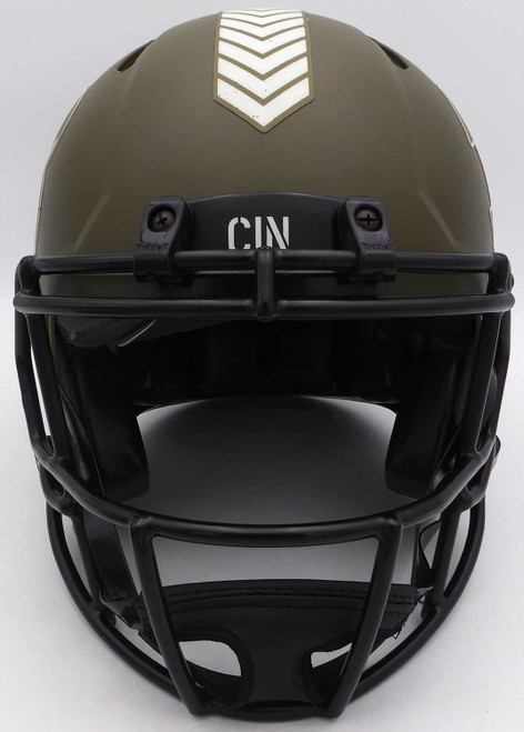 Tee Higgins Autographed Bengals Salute To Service Full-Size Replica Helmet – Beckett BAS #W154365