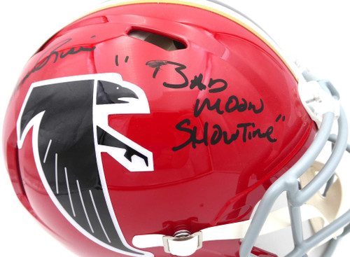 Andre Rison Full Size Autographed Helmet Falcons Bad Moon Showtime Beckett Authentication Services COA