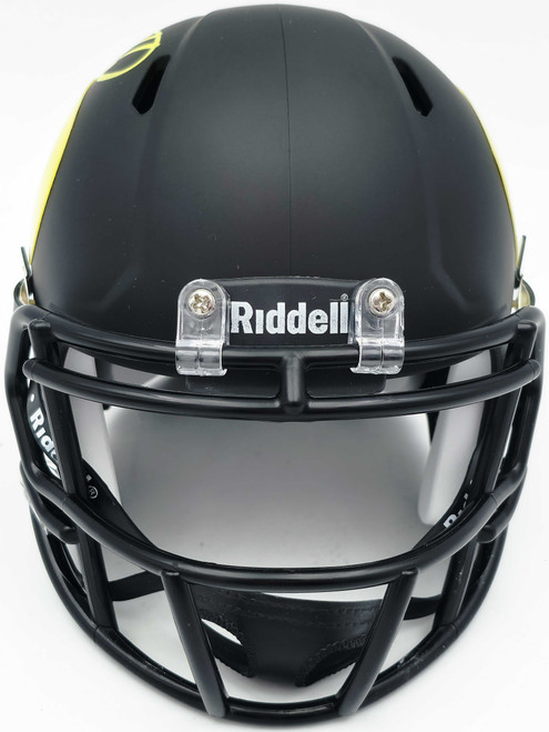 Tez Johnson Autographed Oregon Ducks Matte Black Speed Mini Helmet JSA Witness