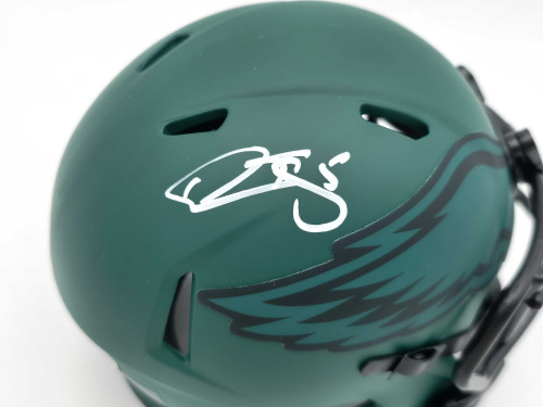 Donovan McNabb Autographed Philadelphia Eagles Rave Green Mini Helmet Beckett BAS Witness