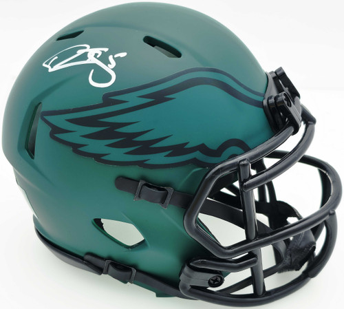 Donovan McNabb Autographed Philadelphia Eagles Rave Green Mini Helmet Beckett BAS Witness