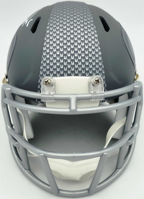 Zach Charbonnet Autographed Seattle Seahawks Slate Silver Speed Mini Helmet MCS Holo