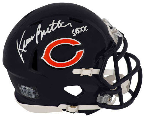 Kevin Butler Signed Chicago Bears Riddell Speed Mini Helmet w/SB XX - Schwartz Authenticated