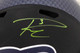 Russell Wilson Autographed Seattle Seahawks Matte Black Speed Full Size Replica Helmet In Green RW Holo