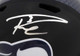 Russell Wilson Autographed Seattle Seahawks Matte Black Speed Full Size Replica Helmet In Silver RW Holo
