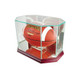 Glass Octagon Football Display Case - Cherry Base