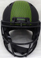 Russell Wilson Autographed Seattle Seahawks Eclipse Black Full Size Speed Helmet In Silver RW Holo