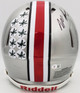 C.J. CJ Stroud, Jaxon Smith-Njigba & TreVeyon Henderson Autographed Ohio State Buckeyes Silver Full Size Authentic Speed Helmet Beckett BAS QR Stock #203469