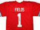 Ohio State Buckeyes Justin Fields Autographed Red Jersey Beckett BAS QR
