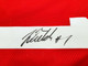 Ohio State Buckeyes Justin Fields Autographed Red Jersey Beckett BAS QR