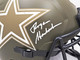 Roger Staubach Autographed Dallas Cowboys Salute To Service Camo Full Size Replica Speed Helmet Beckett BAS Witness Stock #212596