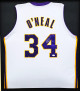 Los Angeles Lakers Shaquille O'Neal Autographed Framed White Jersey Beckett BAS Witness