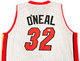 Miami Heat Shaquille Shaq O'Neal Autographed White Jersey Beckett BAS Witness Stock #215720