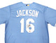 Kansas City Royals Bo Jackson Autographed Light Blue Nike Jersey Size XL Beckett BAS Witness Stock #218045