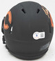 Justin Fields Autographed Chicago Bears Eclipse Black Speed Mini Helmet Beckett BAS QR