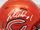 Justin Fields Autographed Chicago Bears Flash Orange Speed Mini Helmet Beckett BAS Witness