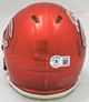 Justin Fields Autographed Chicago Bears Flash Orange Speed Mini Helmet Beckett BAS Witness
