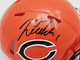Justin Fields Autographed Chicago Bears 2022 Alternate Orange Speed Mini Helmet Beckett BAS Witness