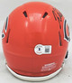 Justin Fields Autographed Chicago Bears 2022 Alternate Orange Speed Mini Helmet Beckett BAS Witness