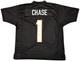 Cincinnati Bengals Ja'Marr Chase Autographed Black Jersey Beckett BAS Witness