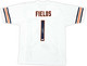 Chicago Bears Justin Fields Autographed White Jersey Beckett BAS QR