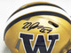 Dillon Johnson Autographed Washington Huskies Gold Speed Mini Helmet MCS Holo