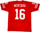 San Francisco 49ers Joe Montana Autographed Red Jersey Beckett BAS Stock #224669