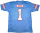 Houston Oilers Warren Moon Autographed Blue Jersey "HOF 06" PSA/DNA