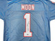 Houston Oilers Warren Moon Autographed Blue Jersey "HOF 06" Beckett BAS QR