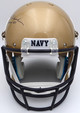 Roger Staubach "Heisman 63" & Joe Bellino "Heisman 1960" Autographed Gold Schutt Full Size Replica Helmet Navy Midshipmen JSA #WP92799