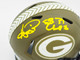 Andre Rison Autographed Green Bay Packers Army Green Salute to Service Speed Mini Helmet "SB 31 Champs" JSA Stock #232853