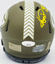 Andre Rison Autographed Green Bay Packers Army Green Salute to Service Speed Mini Helmet "SB 31 Champs" JSA Stock #232853