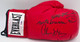 Sugar Ray Leonard, Roberto Duran & Thomas "Hitman" Hearns Autographed Red Everlast Boxing Glove PSA/DNA Stock #243605