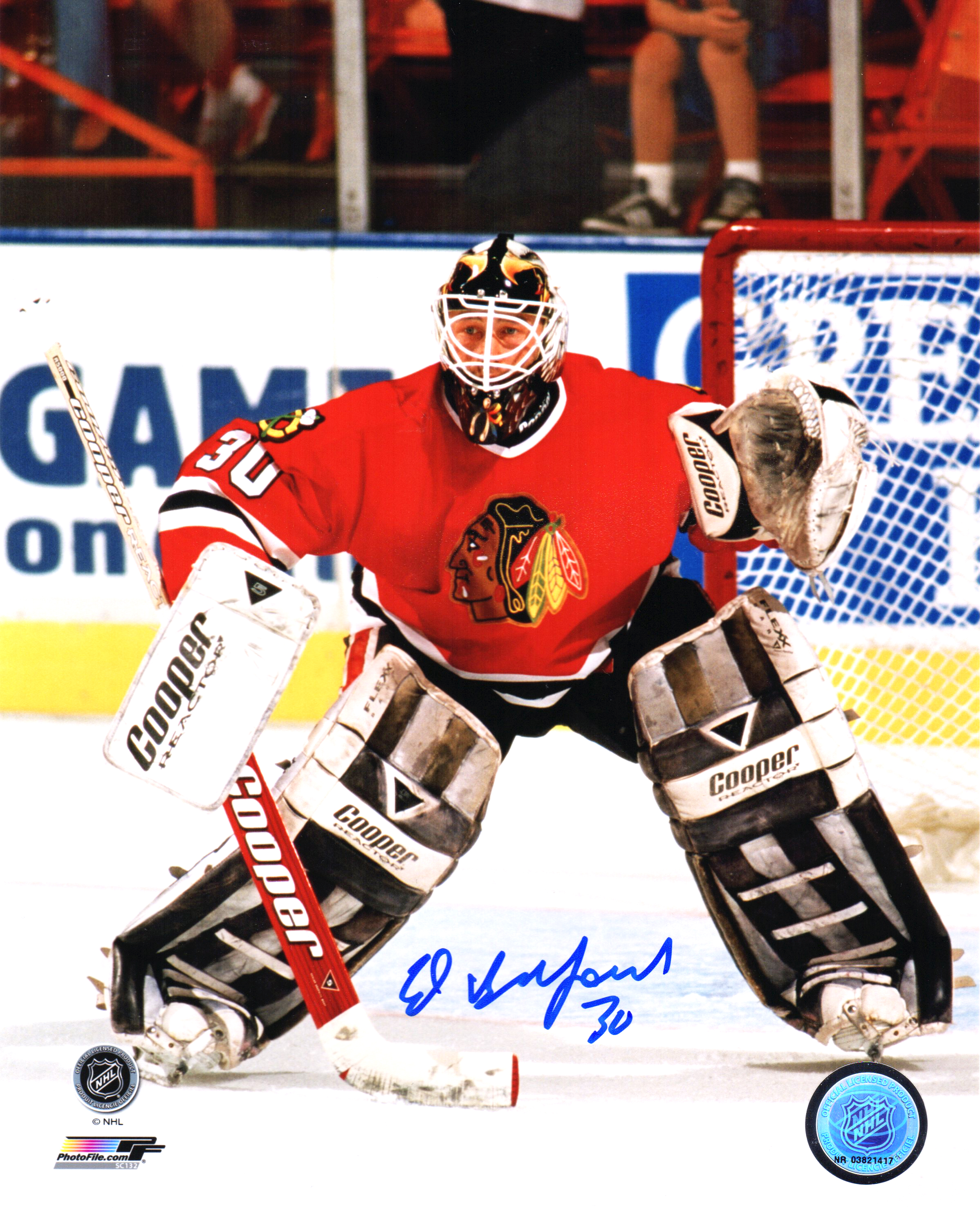 NHL Figures - Chicago Blackhawks - Ed Belfour 6 Player Replica Goalie with Net