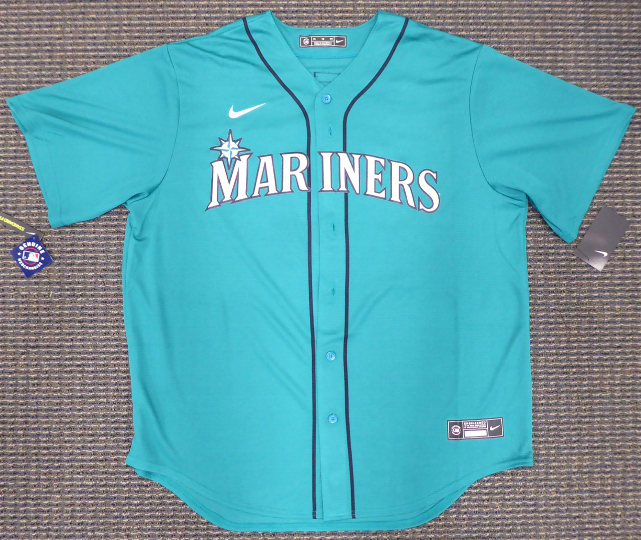  Mariners Ken Griffey Jr. Autographed Teal Authentic Jersey Size  L Beckett BAS & MCS Holo : Sports & Outdoors