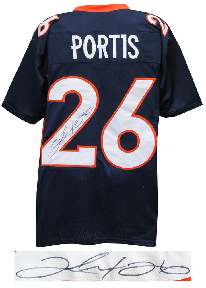 Denver Broncos Clinton Portis Signed Navy Jersey