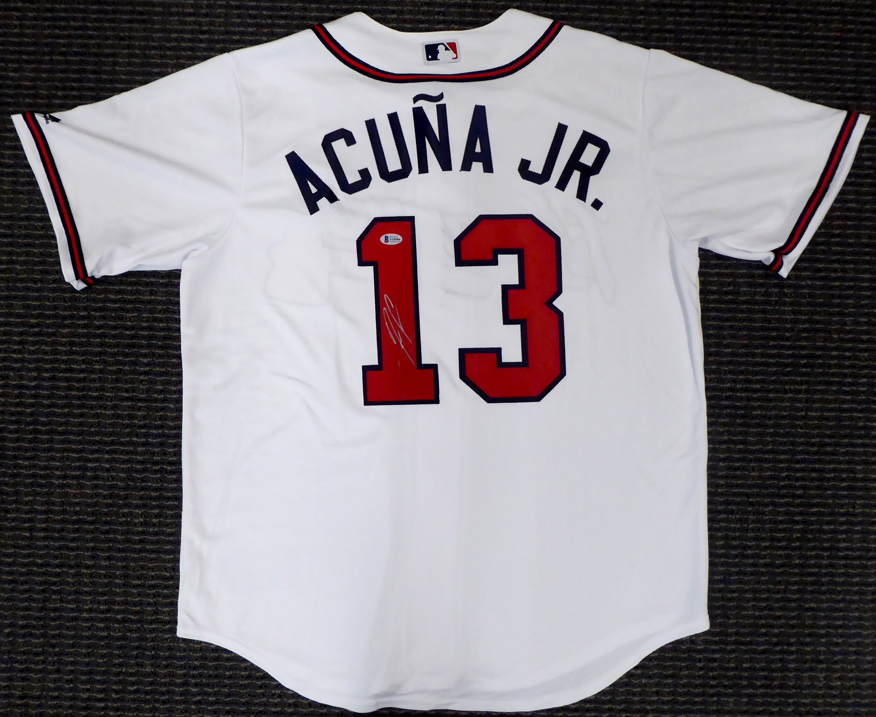 Atlanta Braves Ronald Acuna Jr. Autographed White Majestic Cool