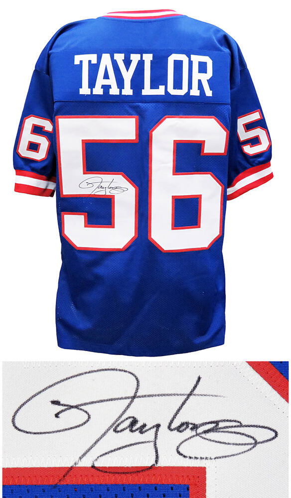 schwartzsportsmemorabilia Lawrence Taylor New York Giants Signed New York Giants Mitchell & Ness Split Jersey with HOF'99 (Schwartz)