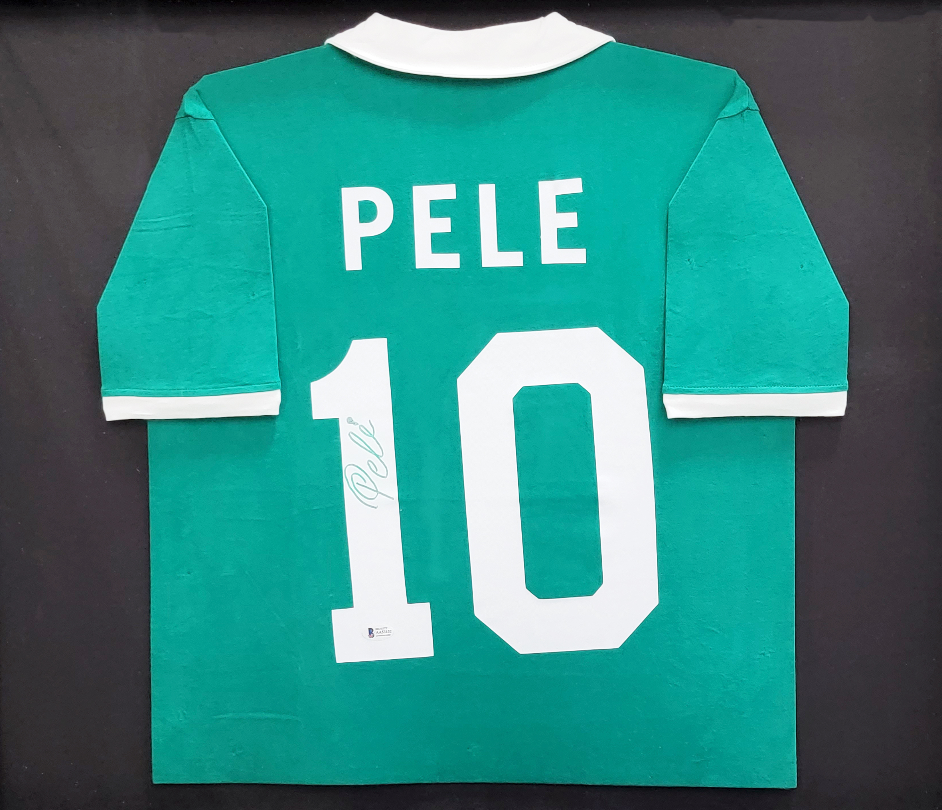 Pele Brazil Autographed 1970 Yellow No Name Jersey - ICONS