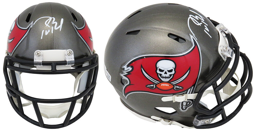 Tom Brady Autographed Tampa Bay Buccaneers Replica Speed Mini Helmet  Fanatics Stock #193987