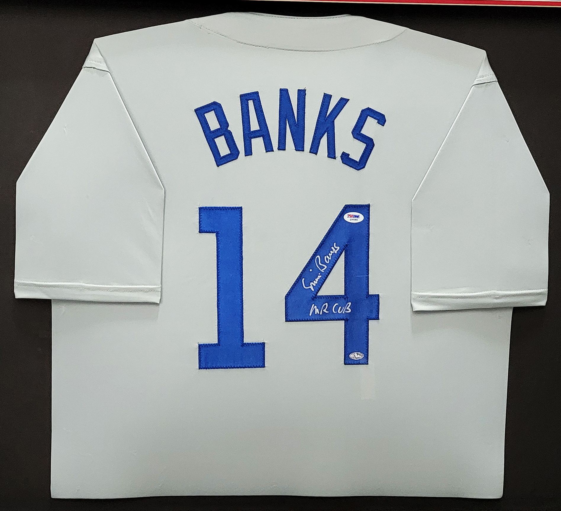 ERNIE BANKS-CHICAGO CUBS-Autographed MAJESTIC MLB Jersey-PSA/DNA  Authenticated